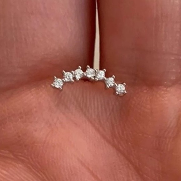 Modest Lu Jewelry - Silver Crystal Cluster Arch Cartilage Earring
